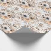 Weiß, pfirsichfarbene Blume, elegant Geschenkpapier (Ecke)