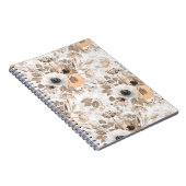 Weiß, pfirsichfarbene Blume, elegant Notizblock (Rechte Seite)