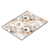 Weiß, pfirsichfarbene Blume, elegant Notizblock (Linke Seite)