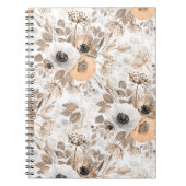 Weiß, pfirsichfarbene Blume, elegant Notizblock (Vorderseite)