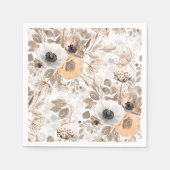 Weiß, pfirsichfarbene Blume, elegant Serviette (Vorderseite)