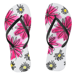 Weiß-Pink-Blume Badesandalen