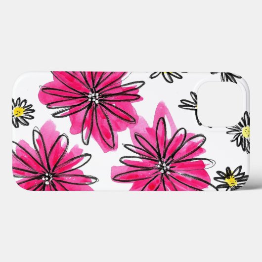 Weiß-Pink-Blume Case-Mate iPhone Hülle (Rückseite (Horizontal))