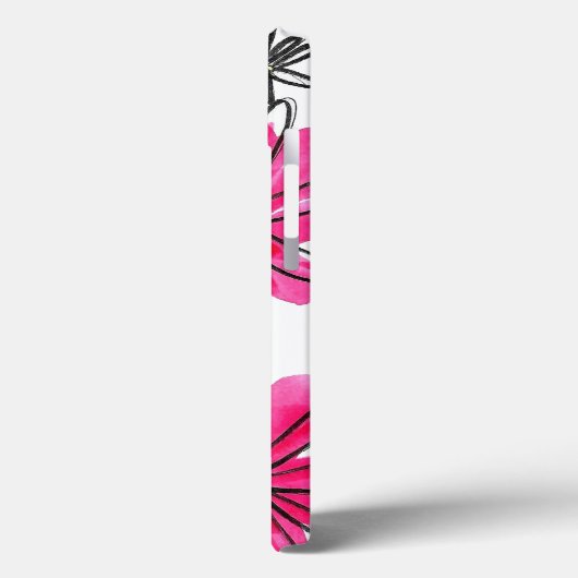 Weiß-Pink-Blume Case-Mate iPhone Hülle (Rückseite / Links)