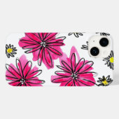 Weiß-Pink-Blume Case-Mate iPhone Hülle (Rückseite (Horizontal))