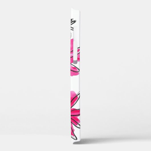 Weiß-Pink-Blume Case-Mate iPhone Hülle (Rückseite / Links)