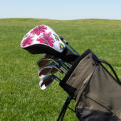 Weiß-Pink-Blume Golf Headcover (In SItu)