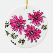 Weiß-Pink-Blume Keramik Ornament (Vorne)