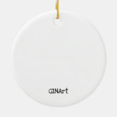 Weiß-Pink-Blume Keramik Ornament (Hinten)