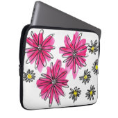 Weiß-Pink-Blume Laptopschutzhülle (Vorne Rechts)