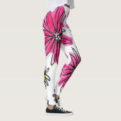 Weiß-Pink-Blume Leggings (Rechts)