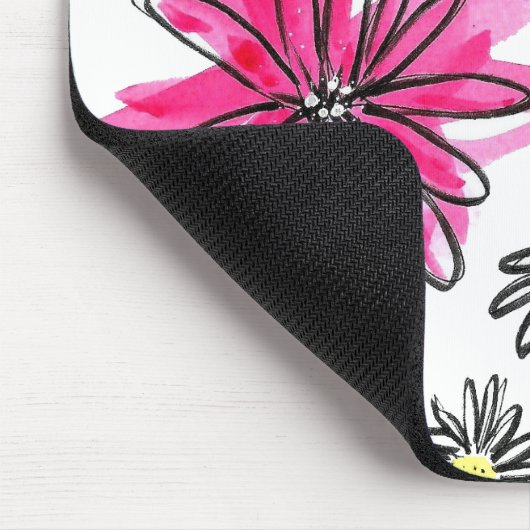 Weiß-Pink-Blume Mousepad (Ecke)