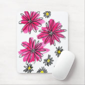 Weiß-Pink-Blume Mousepad (Mit Mouse)