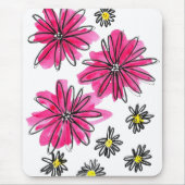 Weiß-Pink-Blume Mousepad (Vorne)