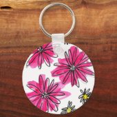 Weiß-Pink-Blume Schlüsselanhänger (Vorderseite)