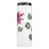Weiß-Pink-Blume Thermosbecher (Rückseite)