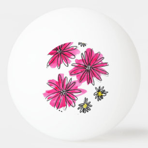 Weiß-Pink-Blume Tischtennisball