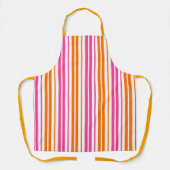 Weiß Pink Orange Vertikale Streifen Design   Schürze (Vorderseite)