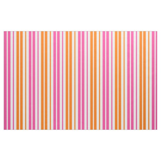 Weiß Pink Orange Vertikale Streifen Design   Stoff (Fat Quarter (45,7 x 55,9 cm))