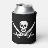 Weiß, Piratenflagge Calico Jack, Skull & Cutlass Dosenkühler (Kanne Vorderseite)