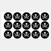 Weiß, Piratenflagge Calico Jack, Skull & Cutlass Etiketten (Blatt)