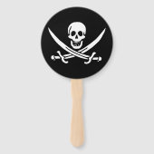 Weiß, Piratenflagge Calico Jack, Skull & Cutlass Fächer (Rückseite)