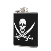 Weiß, Piratenflagge Calico Jack, Skull & Cutlass Flachmann (Links)