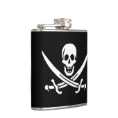 Weiß, Piratenflagge Calico Jack, Skull & Cutlass Flachmann (Rechts)