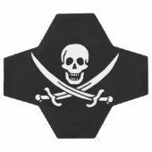 Weiß, Piratenflagge Calico Jack, Skull & Cutlass Fußball (Flach)