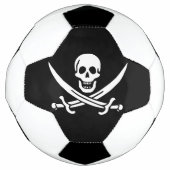 Weiß, Piratenflagge Calico Jack, Skull & Cutlass Fußball (Vorderseite)