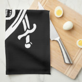 Weiß, Piratenflagge Calico Jack, Skull & Cutlass Geschirrtuch (Viertel Falte)