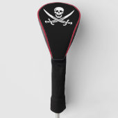 Weiß, Piratenflagge Calico Jack, Skull & Cutlass Golf Headcover (Vorderseite)
