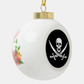 Weiß, Piratenflagge Calico Jack, Skull & Cutlass Keramik Kugel-Ornament (Links)
