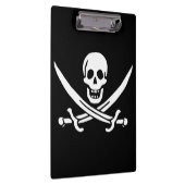 Weiß, Piratenflagge Calico Jack, Skull & Cutlass Klemmbrett (Rechts)