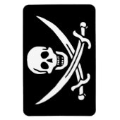 Weiß, Piratenflagge Calico Jack, Skull & Cutlass Magnet (Vertikal)