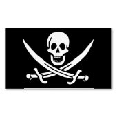 Weiß, Piratenflagge Calico Jack, Skull & Cutlass Magnetische Visitenkarte (Vorderseite)