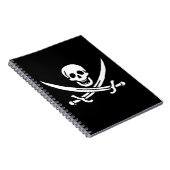 Weiß, Piratenflagge Calico Jack, Skull & Cutlass Notizblock (Rechte Seite)