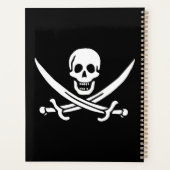 Weiß, Piratenflagge Calico Jack, Skull & Cutlass Planer (Rückseite)