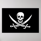 Weiß, Piratenflagge Calico Jack, Skull & Cutlass Poster (Vorne)