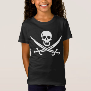 Weiß, Piratenflagge Calico Jack, Skull & Cutlass T-Shirt
