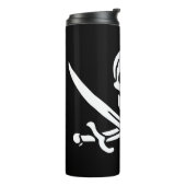 Weiß, Piratenflagge Calico Jack, Skull & Cutlass Thermosbecher (Nach links gedreht)