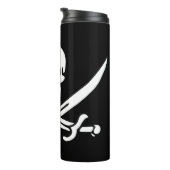 Weiß, Piratenflagge Calico Jack, Skull & Cutlass Thermosbecher (Nach rechts gedreht)