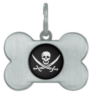 Weiß, Piratenflagge Calico Jack, Skull & Cutlass Tiermarke