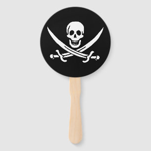 Weiß, Piratenflagge Calico Jack, Totenkopf & Enter Fächer