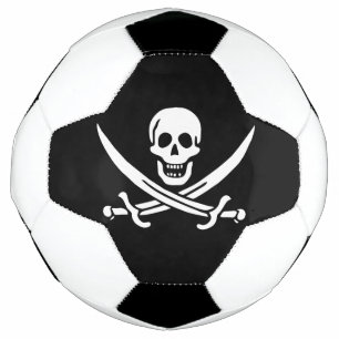 Weiß, Piratenflagge Calico Jack, Totenkopf und Ent Fußball
