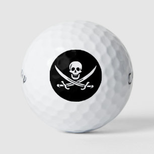Weiß, Piratenflagge Calico Jack, Totenkopf und Ent Golfball