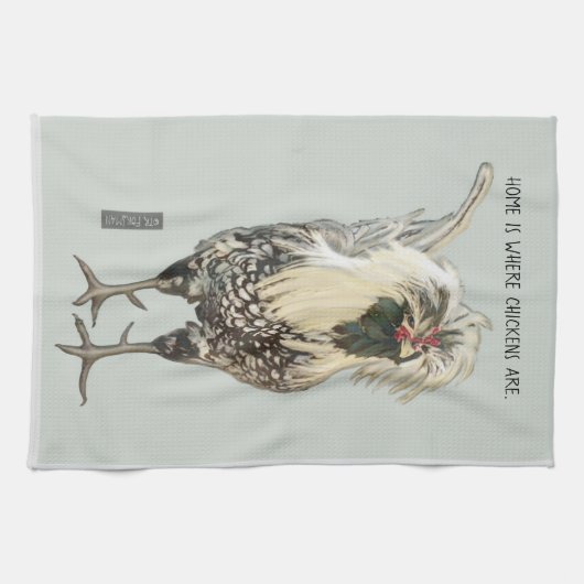 Weiß-polnisches Hahn ©TRFORSMAN Geschirrtuch (Horizontal)