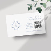 Weiß | QR-Code für Floral Monogramm Hochzeitsszena Begleitkarte