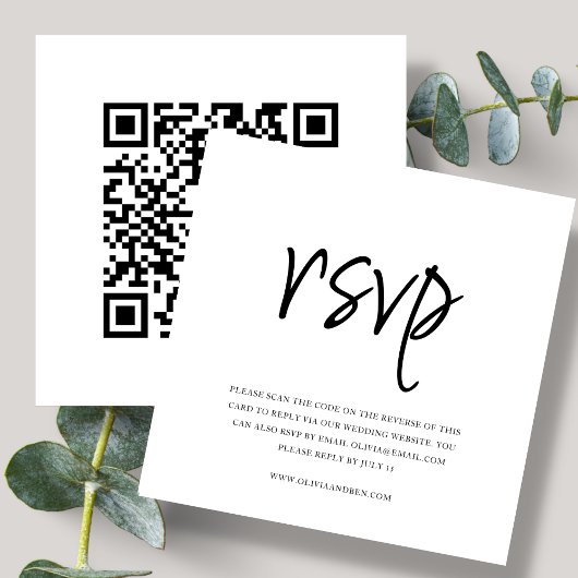 Weiß | QR-Code | HochzeitsrSVP Begleitkarte