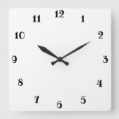 Weiß Quadratische Wanduhr (Vorderseite)